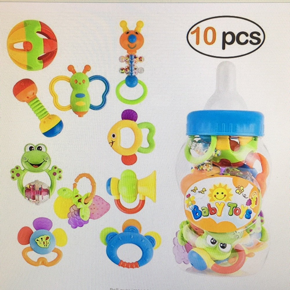 Baby rattle teether 10 piece toy set